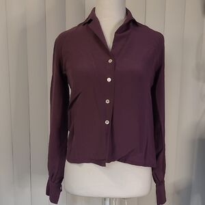 Perspective Purple Juniors Button-Up Blouse